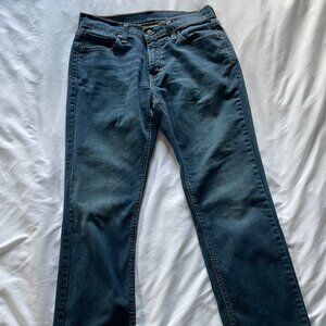Levi's 541 Straight Jeans Mid Rise Denim Whisker Dark Wash Blue Mens Size 30x30